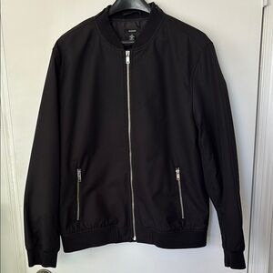 Alfani Mens Large Black Casual Bomber Jacket